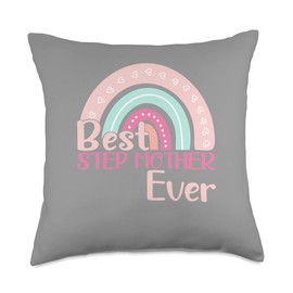 Best Stepmother Ever Cute Boho Rainbow Gifts For Mothers Day Throw Pillow
