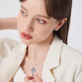 AOSAIB Celtic Cross Necklace 925 Sterling Silver Tree of Life Necklace Celtic Knot Cross Pendant Cross Necklace for Men Religious Protective Gift For Men Women