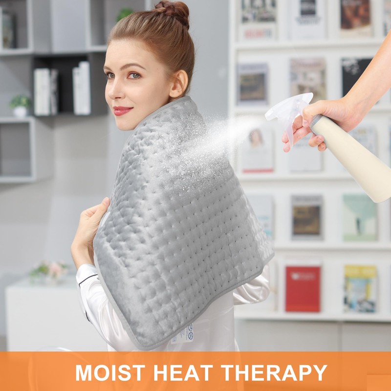 Deepsoon Heating Pad,Electric Heating Pads for Back,Neck,Abdomen,Moist Heating Pad for