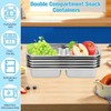 2-Pack Stainless Steel Snack Containers | 2-Compartment Bento Box with