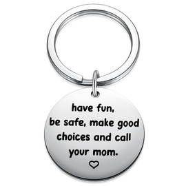 to My Daughter Graduation Keychain 16th Birthday Gift from Mom, Be Safe Don't Do Stupid, First Time Driver Gifts, I Love You Keyring for Teen Daughter