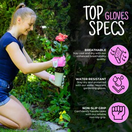 WESTWOOD FOX Work Gloves Men's Leather Cut Resistant Gloves for Garden Gardening Gloves Women Thorn Proof Gardening Gloves Thornproof Gardening Gloves (Baby Pink, M)