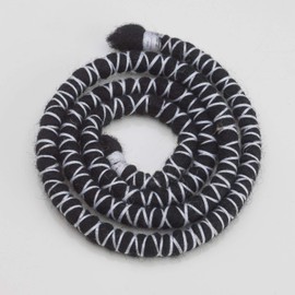 DreadLab - Bendable Spiral Dread Ties (60cm, Black with White Thread)
