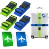 PUWOWYE Pack of 4 Suitcase Strap, Suitcase Strap Eye-catching, Adjustable