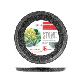 Home Stone Round Pizza Pan, Non-stick Coating, Stone. Charcoal, 36 cm