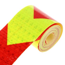 Arrow Safety Warning Conspicuity Reflective Tape Strip Sticker,Yellow&Red (2''x10'ft)