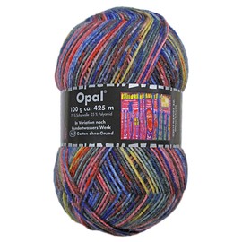 Frida's Wollhaus Opal 100 g Hundertwasser Sock Wool 4-Ply Stockings Socks Knitting 24 Colours (3205 | Garden without Reason)