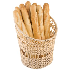 APS 40198 ECONOMIC Baguette Basket with Stainless Steel Wire Frame, Diameter 35 x 24/42 cm, Beige