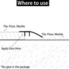 Trimold Aluminum Profile Floor Transition Strip, Matte Black, 35.4" x