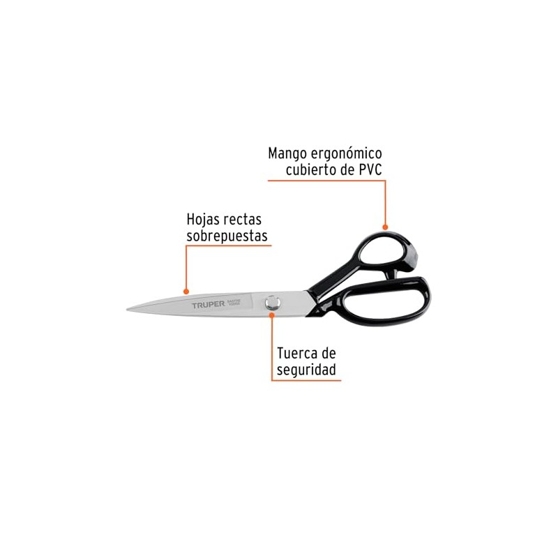 Truper TS-10, Tijera 10" para sastre cortes limpios y precisos
