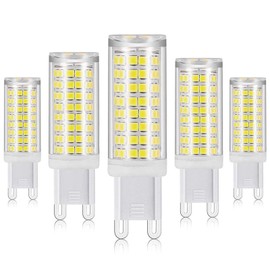 XRZT G9 Led Bulbs White 6000K(7W) 40W 60W 75W Halogen Equivalent, T3/T4 G9 Bi-pin Base Chandelier Light Bulbs for Indoor Lighting, Dimmable, Pack of 5