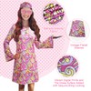 MRYUWB - Vestido disco de 70s, Disfraces para mujeres, collar,