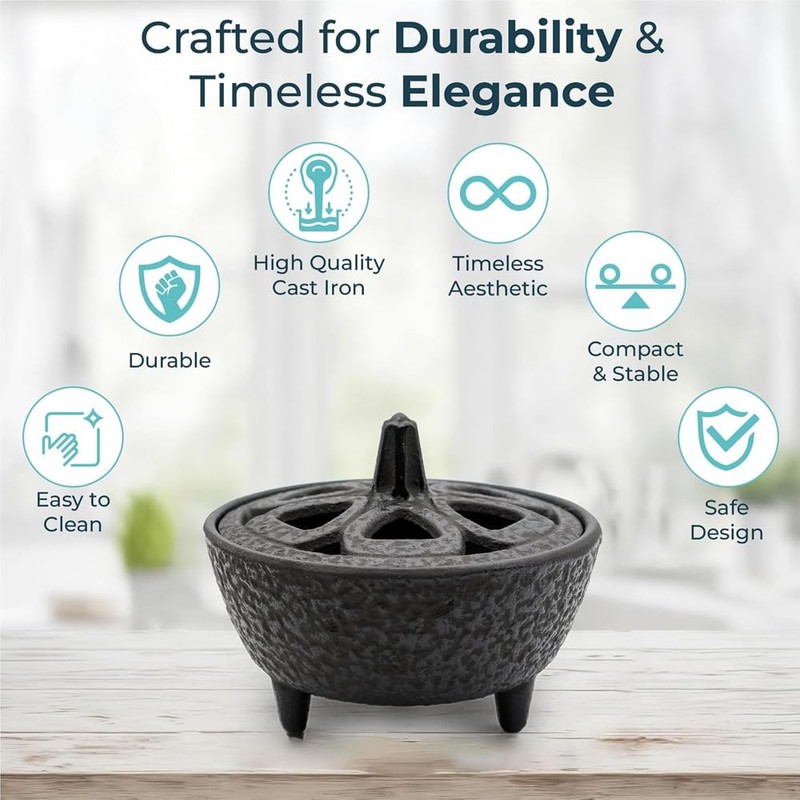 Cast Iron Incense Burner, Cast Iron Shaped Incense Aromatherapy Burner
