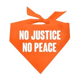 No Justice No Peace Fight Racism Protest Dog Bandana (Orange, OS 256)