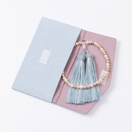 Kiho Koubou Prayer Beads & Prayer Beads Bag Set/Kyoto Prayer Beads, Crystal Beads, Crystal, Pearl, Pearl [Excellent Technology in Kyoto Prefecture] Can be Used in All Sects, Certificate Included, Made