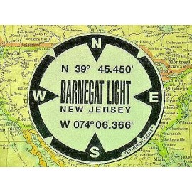 Barnegat Light, New Jersey GPS Sticker - Reflective Vinyl GPS Marker Decal