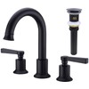 TRUSTMI Matte Black Bathroom Faucet Brass 2 Handle 8 Inch