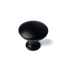 ANGSTROM 1-Pack Round Cabinet Knob, Smooth Top Diameter 1.25" (Black)