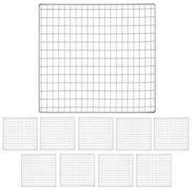 Disposable Set of 10 Heavy Duty BBQ Grate Replacement Net Compatible Square BBQ 7.9 x 7.9 inches (200 x 200 mm) (7.9 x 7.9 inches (20 x 20 cm)