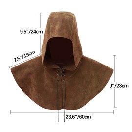 PROCOS Medieval Cowl Hat Renaissance Cowl Cape Hooded Rogue Gothic Pagan Costume Accessory