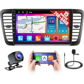Car Radio for Subaru Legacy Outback 2005-2009 with Wireless CarPlay Android Auto, Realdio 9 Inch Touch Screen Android 15 Car Stereo for Subaru with 2GB+64GB WiFi GPS Bluetooth EQ 26UI AHD Rear Camera