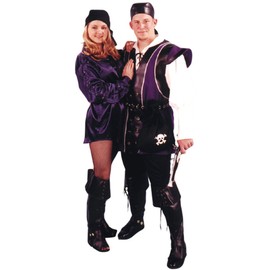 Large Men's Purple Sea Dog Pirate Costume (Size 44-46)
