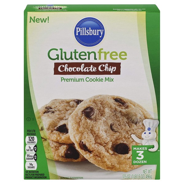 Pillsbury Gluten Free Chocolate Chip Cookie Mix, 17.5-Ounce (Pack of 12)