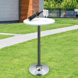 Nacuci Small Round Fitted Table Cover Cocktail Table Topper Cap Elastic Tablecloth Stretch Spandex Tables Cloth for Bar Pub Party White 24 Inch