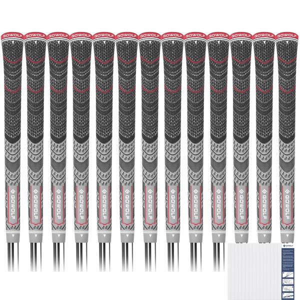 Gowolf 2024 New Cross Corded Rubber Golf Grips 13 Pack,