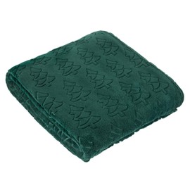 furn. Festive Trees Throw – Festive Tree Embossed Soft Flannel Fleece Blanket (Emerald - 140x180cm)