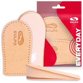 SULPO Heel Raiser Insoles - Heel Wedge for Shoe Raiser - High Sole, Boost Sole - Heel Cushion Made of Leather - Make Insoles Larger - Heel Spur Insoles - Orthopaedic Wedge 25 mm