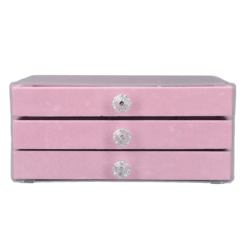 Acrylic Jewelry Organizer 3 Drawers Storage Box Transparent Jewelry Display