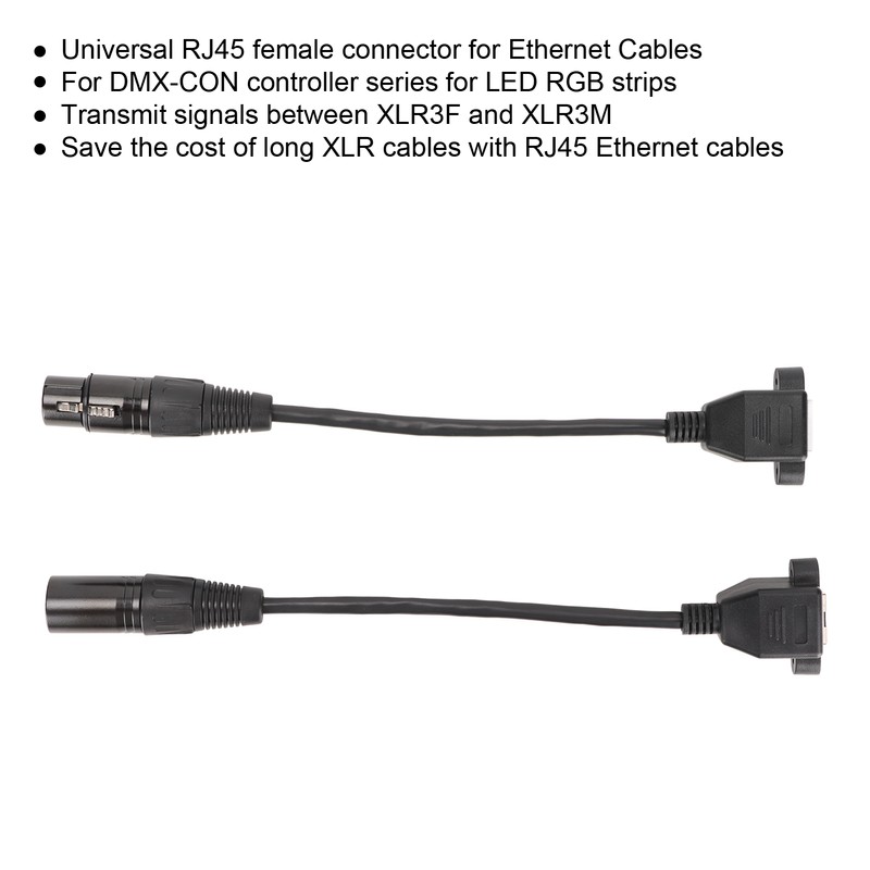 2pcs XLR3 to RJ45 Cable 3pin Plug and Play Female