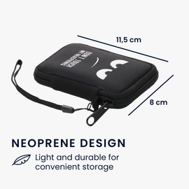 kwmobile Neoprene Case Compatible with in-ear Headphones - 6 x 9 cm Case with Zip - Don't Touch My Headphones