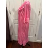 Silky Sleeveless Nightgown w/Robe Embroidery Lace Floral Design Hot Pink