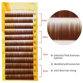 False Eyebrow Extensions, Individual Brown Eyebrow Hairs, Dark Brown False Eyebrows Enhancer Individual Eyebrows 5-8mm