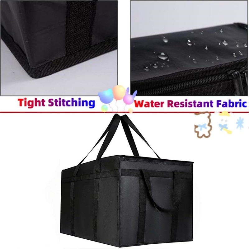 Insulated Cooler Collapsible Bag, Zipper Closure Keep Food Hot Or