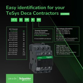 Schneider Electric - Power contactor LC1D 3p, +1S+1Ö, 7.5 kW, 18 A, 400 V AC3, coil 400 V AC, LC1D18V7