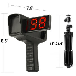 WEEPALM Baseball Radar Gun - Accurate Speed Sensors Baseball Speed Training Equipment with LED+LCD Dual Display,Handheld or Hand Free Speed Radar Gun for All Baseball Players| with Tripod