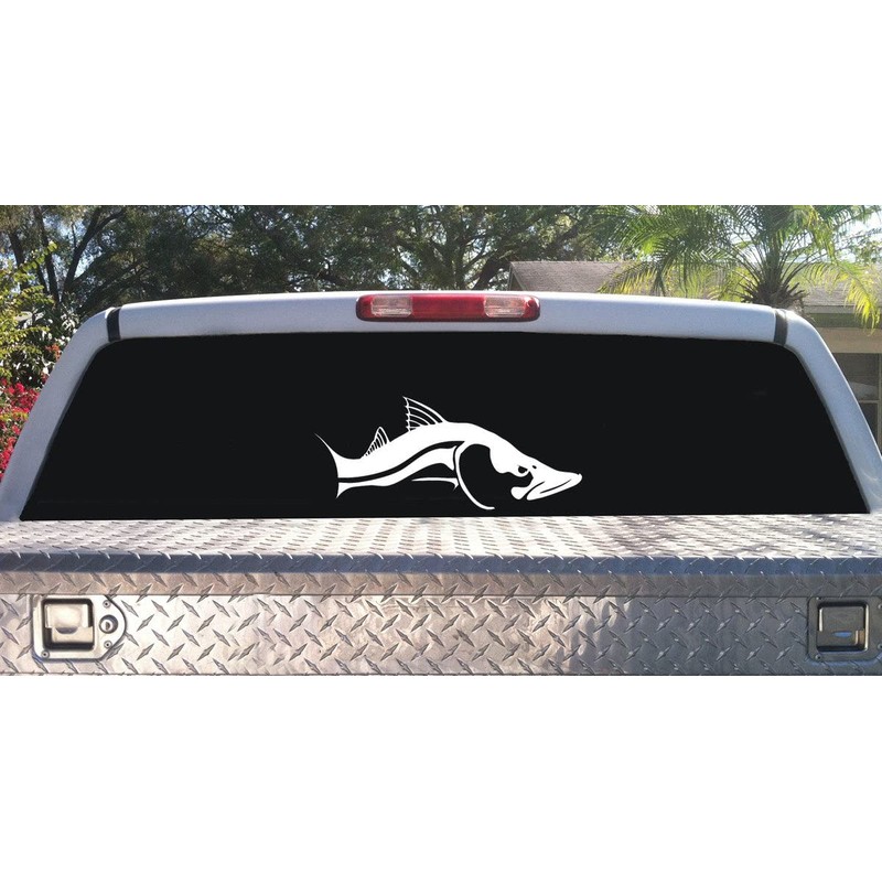 Snook Decal in Black or White 10"X3" / White Facing