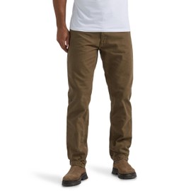 Lee Men's Legendary Relaxed Straight Jean, Teak-Plaid Fleece-Lined