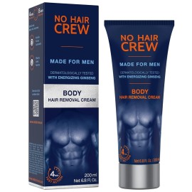 No Hair Crew At Home Body Hair Removal Cream for Men w/ Ginseng, Painless 200ml