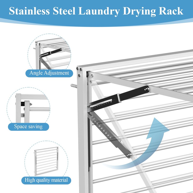 2 Pcs Wall Mount Clothes Drying Rack 26 X 31.5