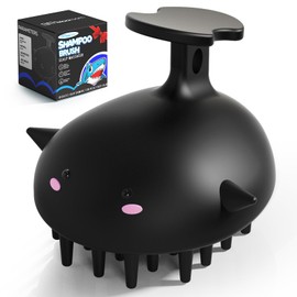 Scalp Massager Hair Growth Shampoo Brush, Silicone Scalp Scrubber Shower Scalp Brush for Hair, Head Massager Scalp Exfoliator for Dandruff Removal, Wet Dry Scalp Massage Tool for Hair Care, Black