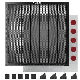Upgraded Oxide Coating Honeycomb Laser Bed 440x440mm Honeycomb Work Table with Fixed Magnets for Most Laser Engraving Machines Fast Heat Dissipation and Smoke Elimination 17.32"x17.32"