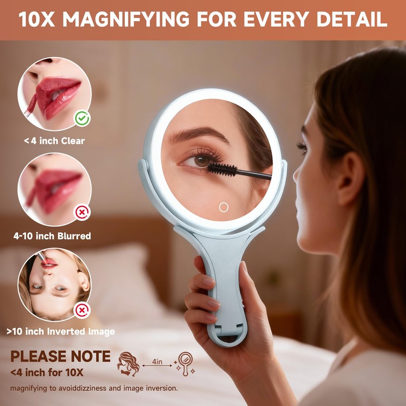 Makeup Mirror with Lights 2000mAh Rechargeable Travel Mirror