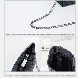 JZ Geometric Shoulder Bags Luminous Bags Women Handbag Holographic Reflective Wallet Purse Fashion Wrist bag -801A