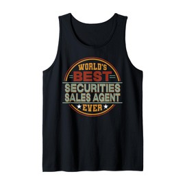 Retro Badge Worlds Best Securities Sales Agent Tank Top
