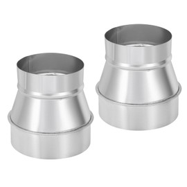 PATIKIL 5 Inch to 4 Inch Round Duct Reducer Increaser Connector, 2 Pcs Galvanized Steel Air Duct Adapter Pipe Fitting for Bathroom Kitchen Inline Ventilation Systems, Silver Tone