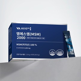 비타민마을 (3개월분) MSM (엠에스엠) 식이유황 2000 분말 100% 90포 1박 Vitamin Village (3-Month Supply) MSM (Methylsulfonylmethane) 2000 Powder 100% 90 Pack 1 Box